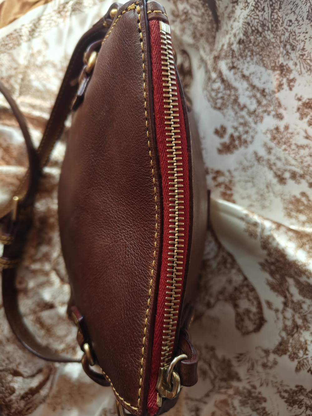 Dooney & Bourke Brown Leather Crossbody Bag - Picture 4 of 10